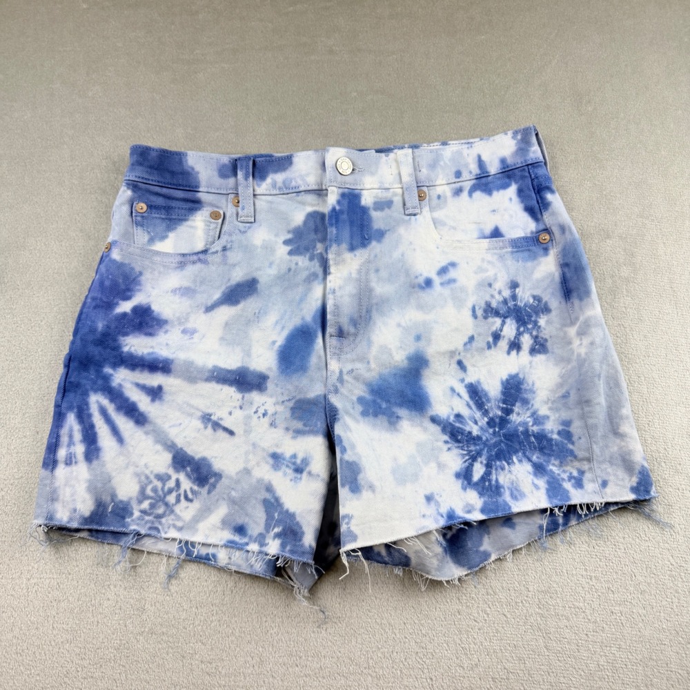 GAP Denim Women's Blue White Tie Dye High Rise 4" Cut Off Shorts Women's 8/29